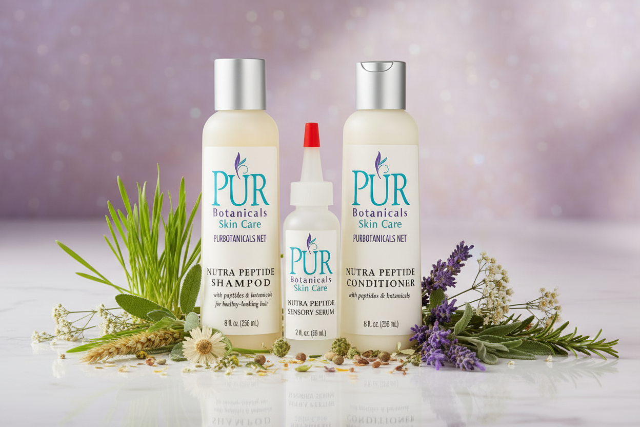 Nutra Peptide Hair Care System with Lavender Background