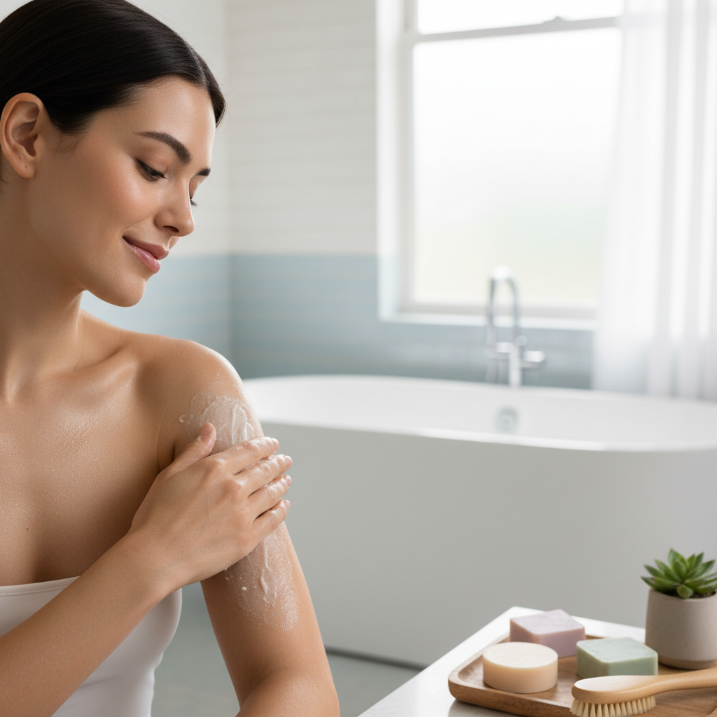 Woman Exfoliating Body Skin